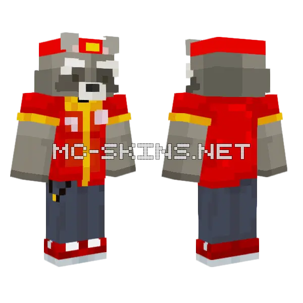 Red and Grey Uniform, front and back