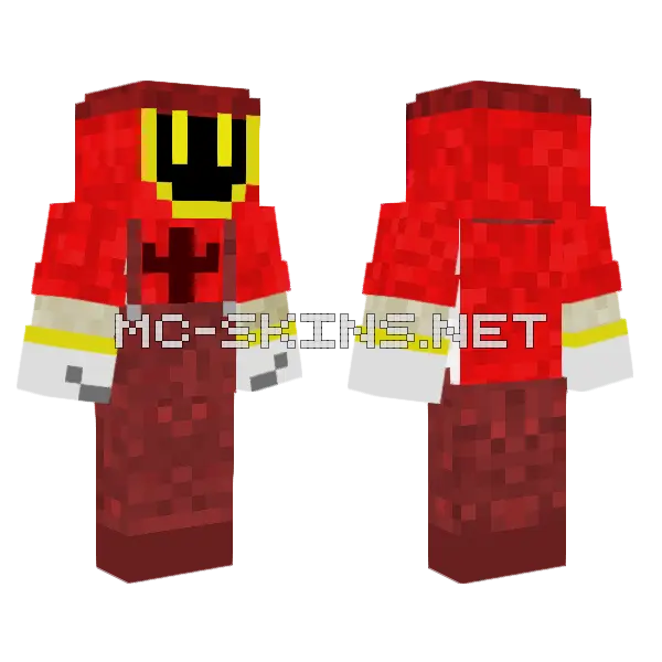 Red and White Jester, front and back