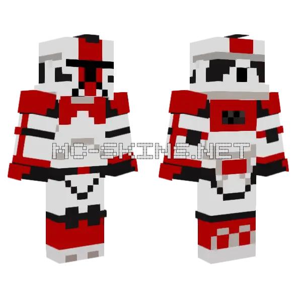 Red and White Robot, front and back