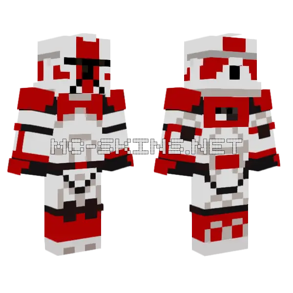 Red and White Robot, front and back