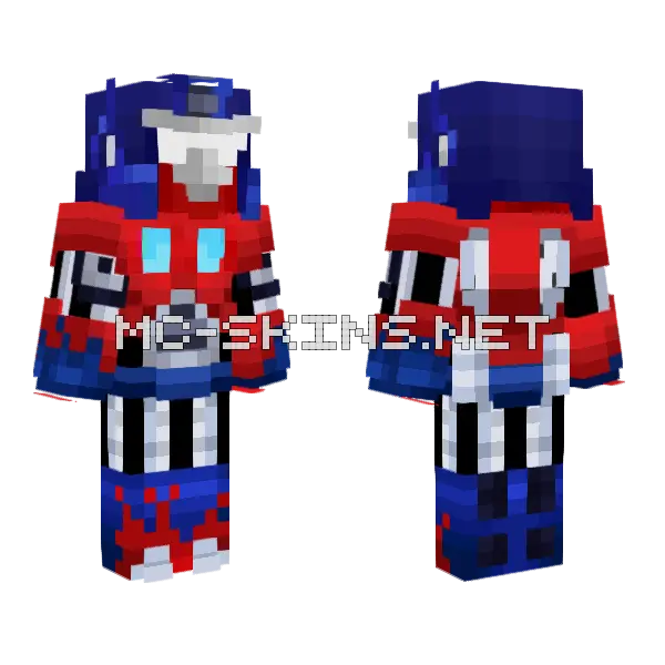 Red Angry Birds Transformers Minecraft skin, front and back