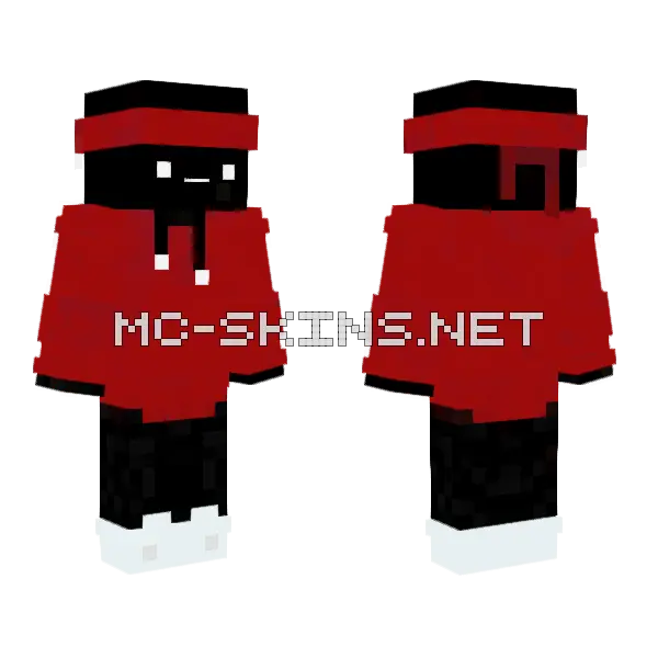 Red Animal Outfit Minecraft skin, front and back