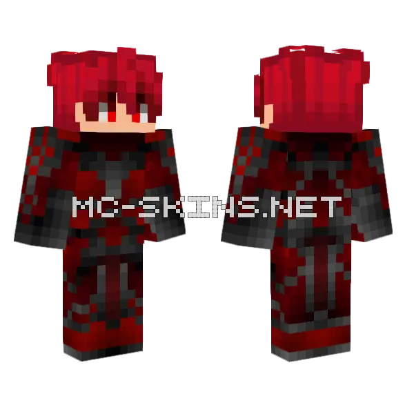 Red Armored Warrior, front and back