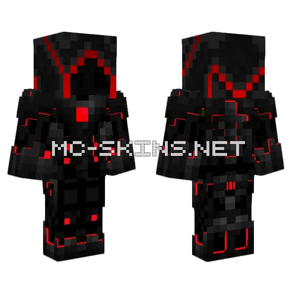 Red Assassin Minecraft skin, front and back