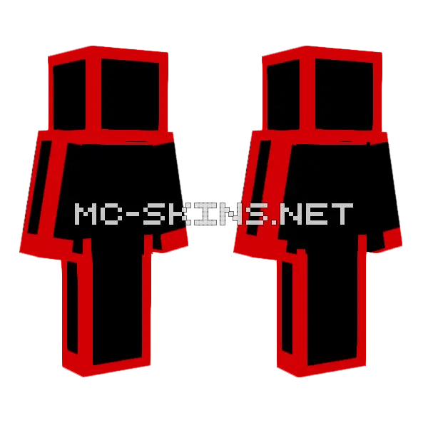 Red Aura Glow Minecraft skin, front and back