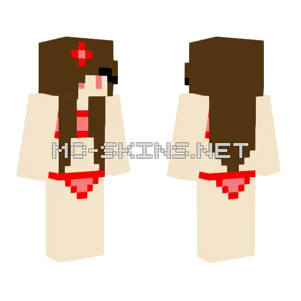 Red Bathing Suit Minecraft skin, front and back