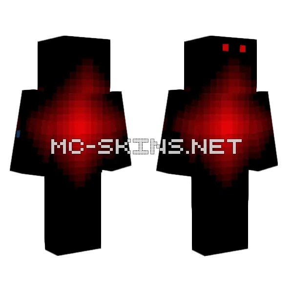 Red Black Monster Minecraft skin, front and back