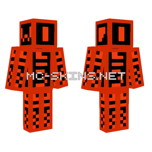 Red Blocky Figure, front and back