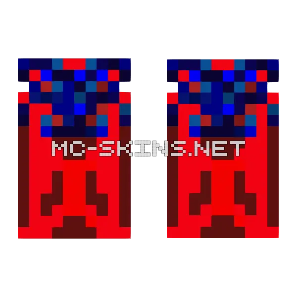 Red Blue Chequer Beast cape, outside and lining