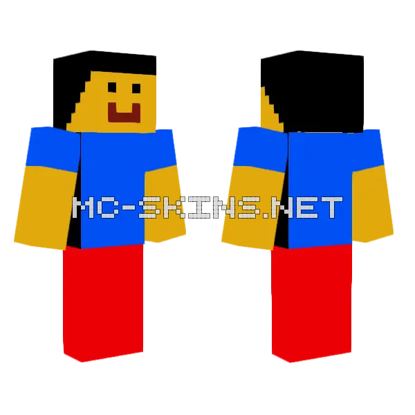 Red Blue Jumpsuit, front and back