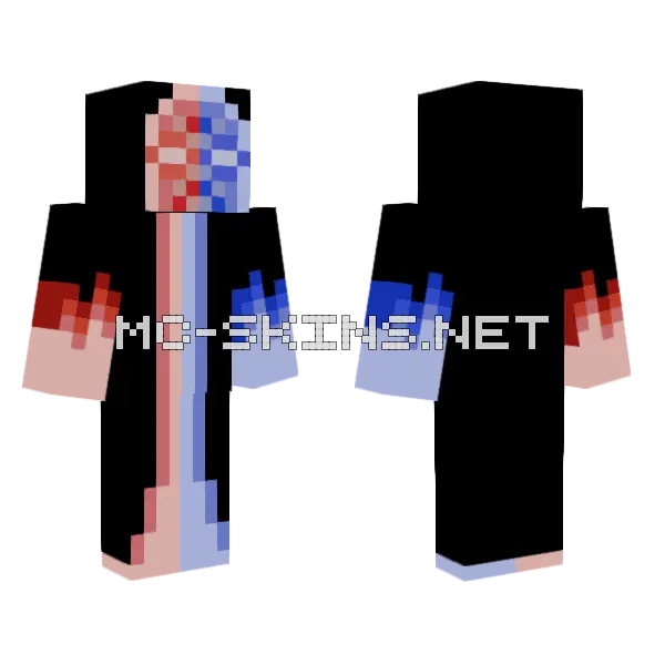 Red Blue Mage Void Minecraft skin, front and back