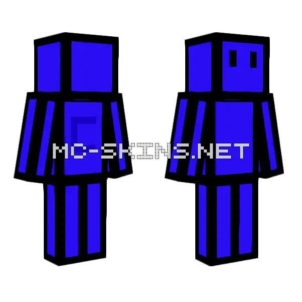 Red Blue Robot Minecraft skin, front and back