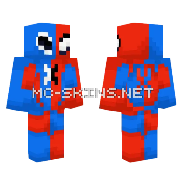 Red Blue Striped Creature, front and back