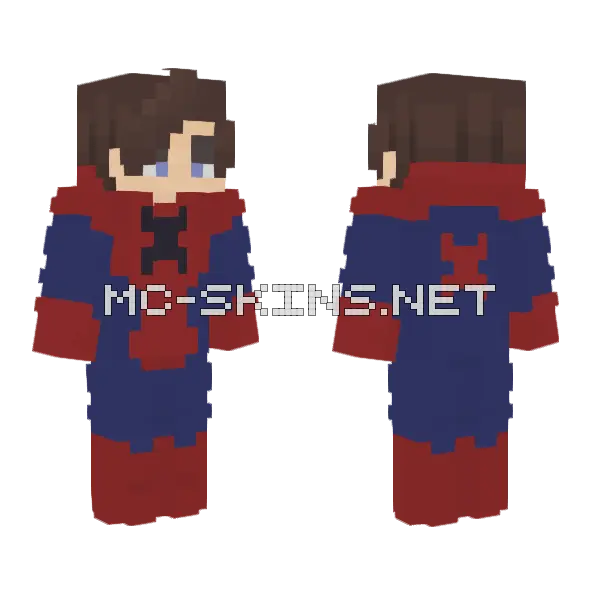 Red Blue Suit Minecraft skin, front and back