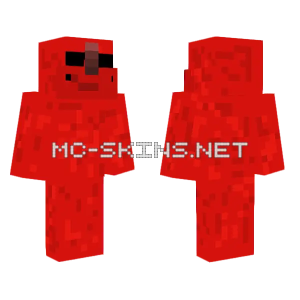 Red Bombs Minecraft skin, front and back