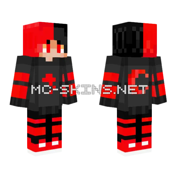 Red Boy Skin Minecraft skin, front and back