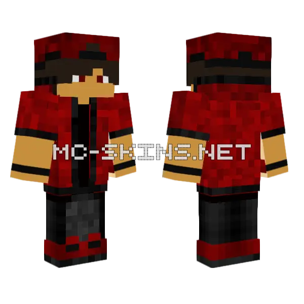 Red Boy V2 Minecraft skin, front and back