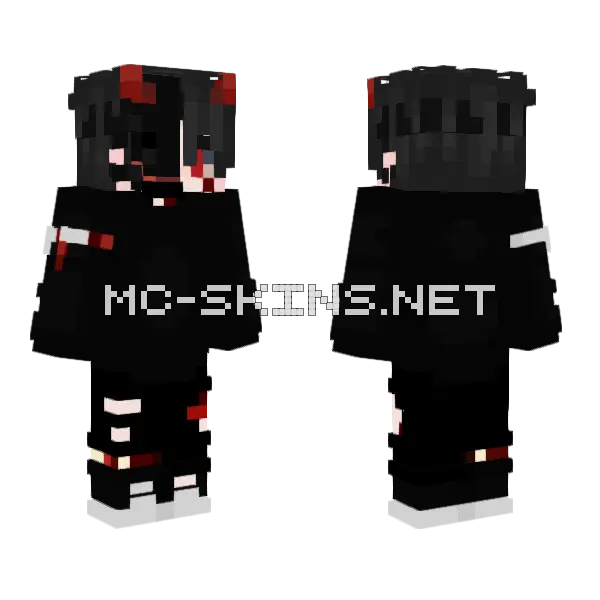 Red Boy With Mask Minecraft skin, front and back
