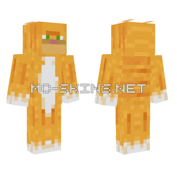 Red Cat Minecraft skin, front and back