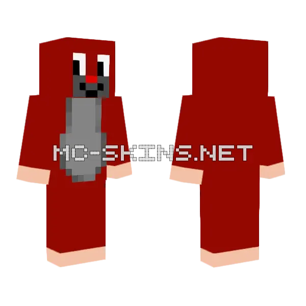 Red Character Minecraft skin, front and back