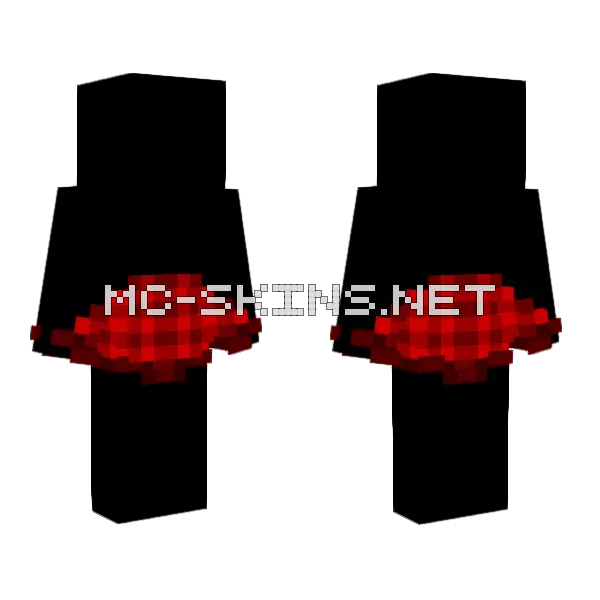 Red Checkered Skirt Outfit Minecraft skin, front and back