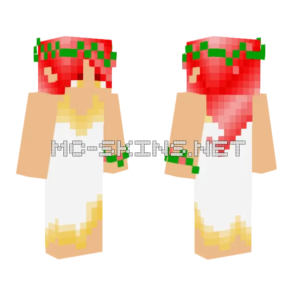 Red Christmas Outfit Minecraft skin, front and back