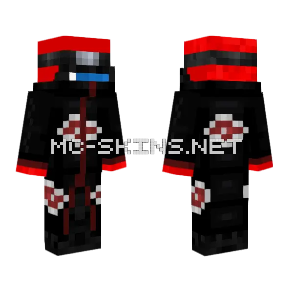 Red Cloud Outfit Minecraft skin, front and back