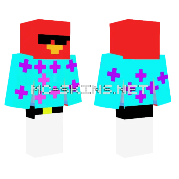 Red Cluster Minecraft skin, front and back