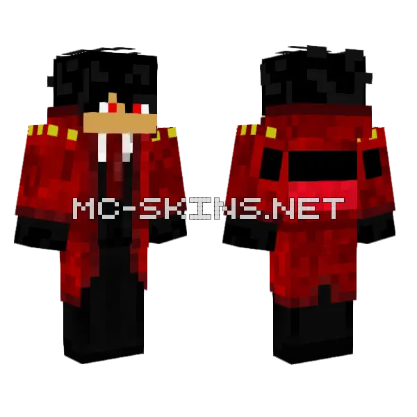 Red Coat Dragon Minecraft skin, front and back