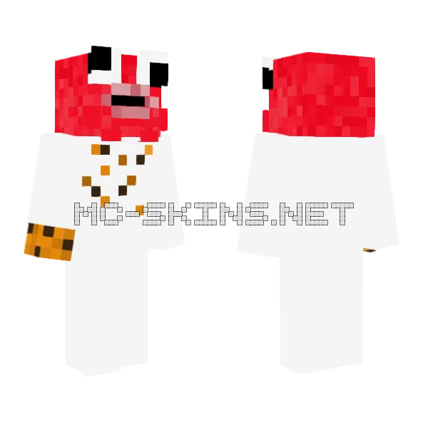 Red Cookiemonster Plush Minecraft skin, front and back