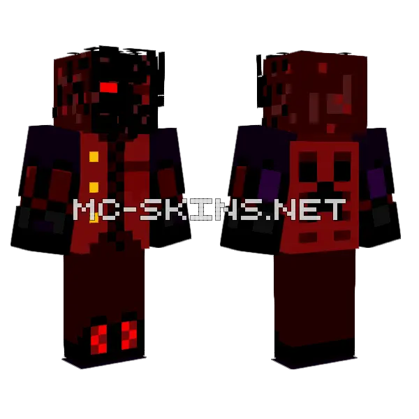 Red Creeper Minecraft skin, front and back