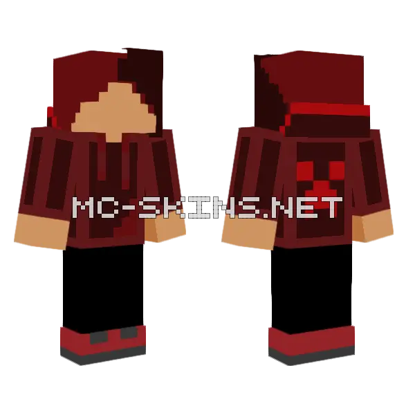 Red Creeper Skin Minecraft skin, front and back