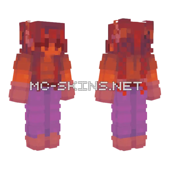 Red Crystal Castles Minecraft skin, front and back