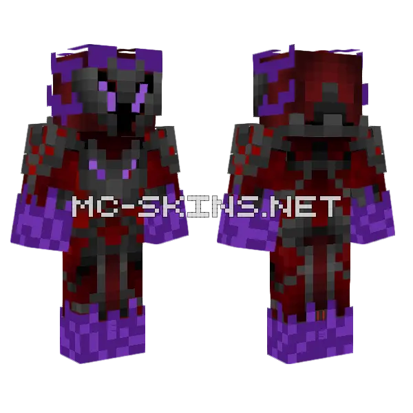 Red Demon Armor Minecraft skin, front and back