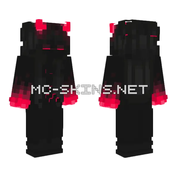 Red Demon Girl Minecraft skin, front and back