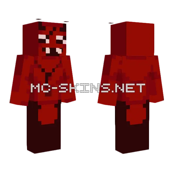 Red Demon Loki Minecraft skin, front and back