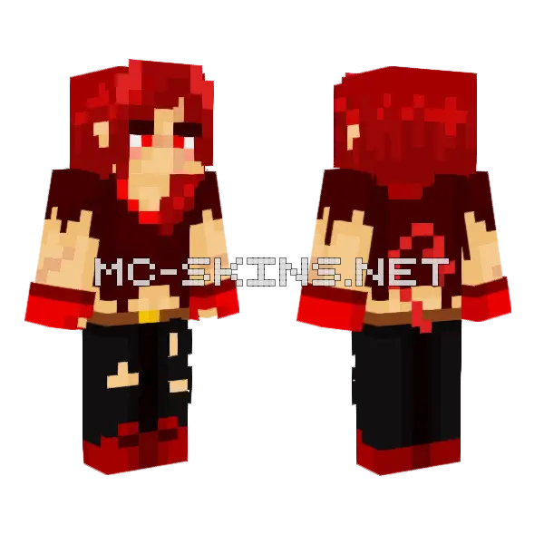 Red Demon Remake Minecraft skin, front and back