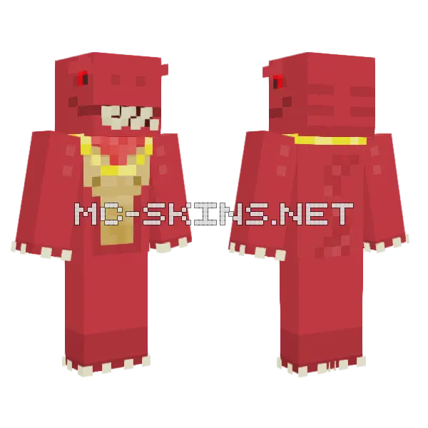 Red Dragon Minecraft skin, front and back