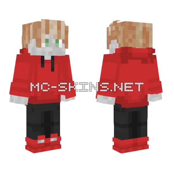 Red Dragon Minecraft skin, front and back