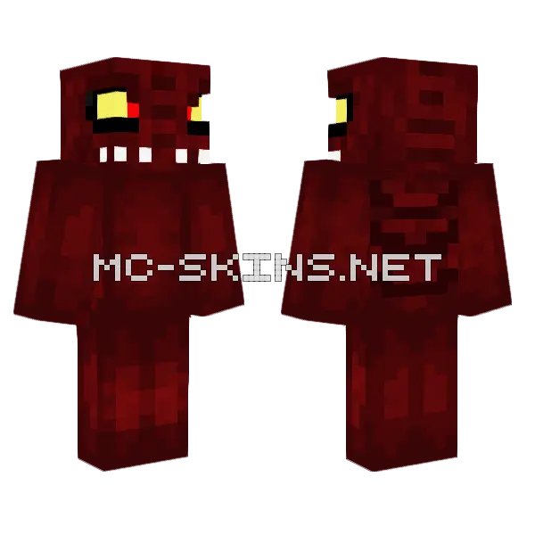 Red Dragon Monster Minecraft skin, front and back