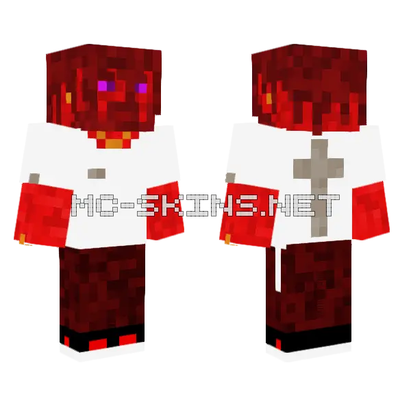 Red Dragon Monster Minecraft skin, front and back