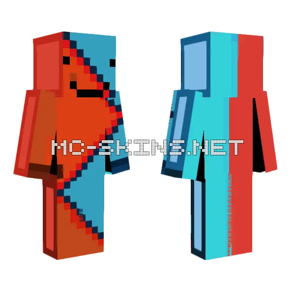 Red Dream Minecraft skin, front and back