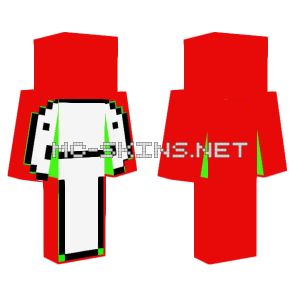 Red Dream Minecraft skin, front and back