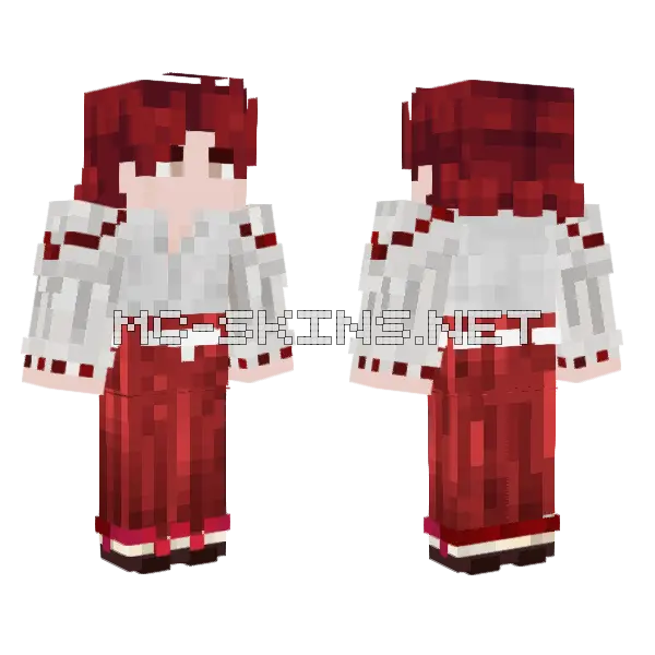 Red Dress Girl Minecraft skin, front and back