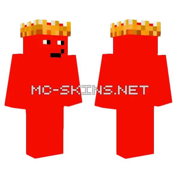 Red Dude Crown Minecraft skin, front and back