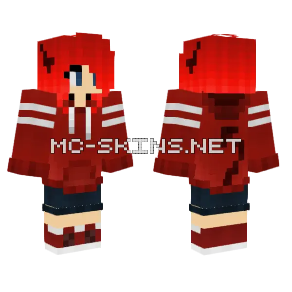Red Edit Minecraft skin, front and back
