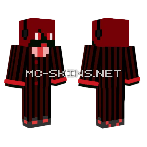 Red Energy Hacker 4 Minecraft skin, front and back