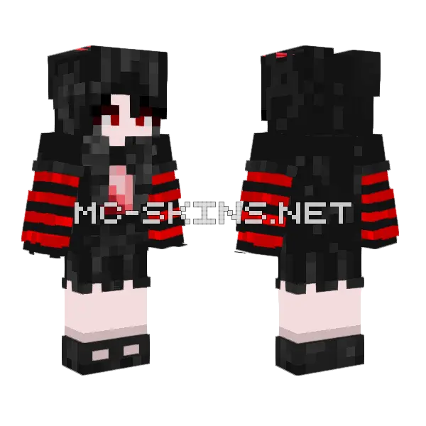 Red Eyed Anime Girl, front and back