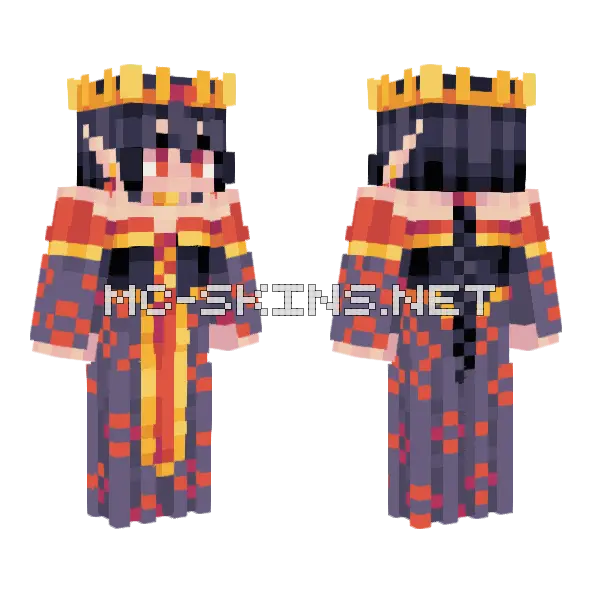 Red Eyed Queen Minecraft skin, front and back