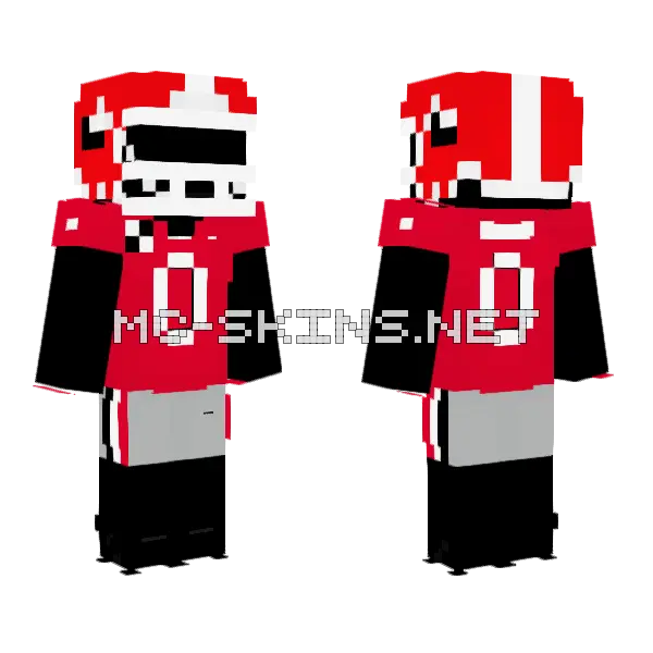 Red Face Mask, front and back